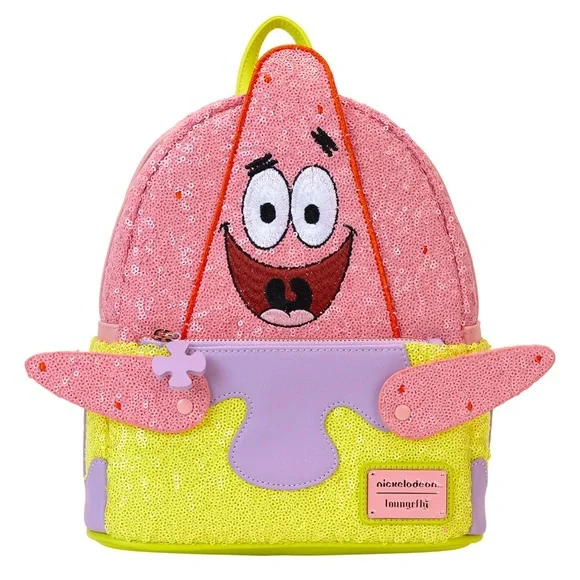 Loungefly- NICKELODEON SpongeBob SquarePants Patrick Star Sequin Backpack - Picture 3 of 10